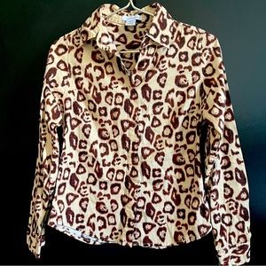 Isaac Mizrahi Leopard Top Womens